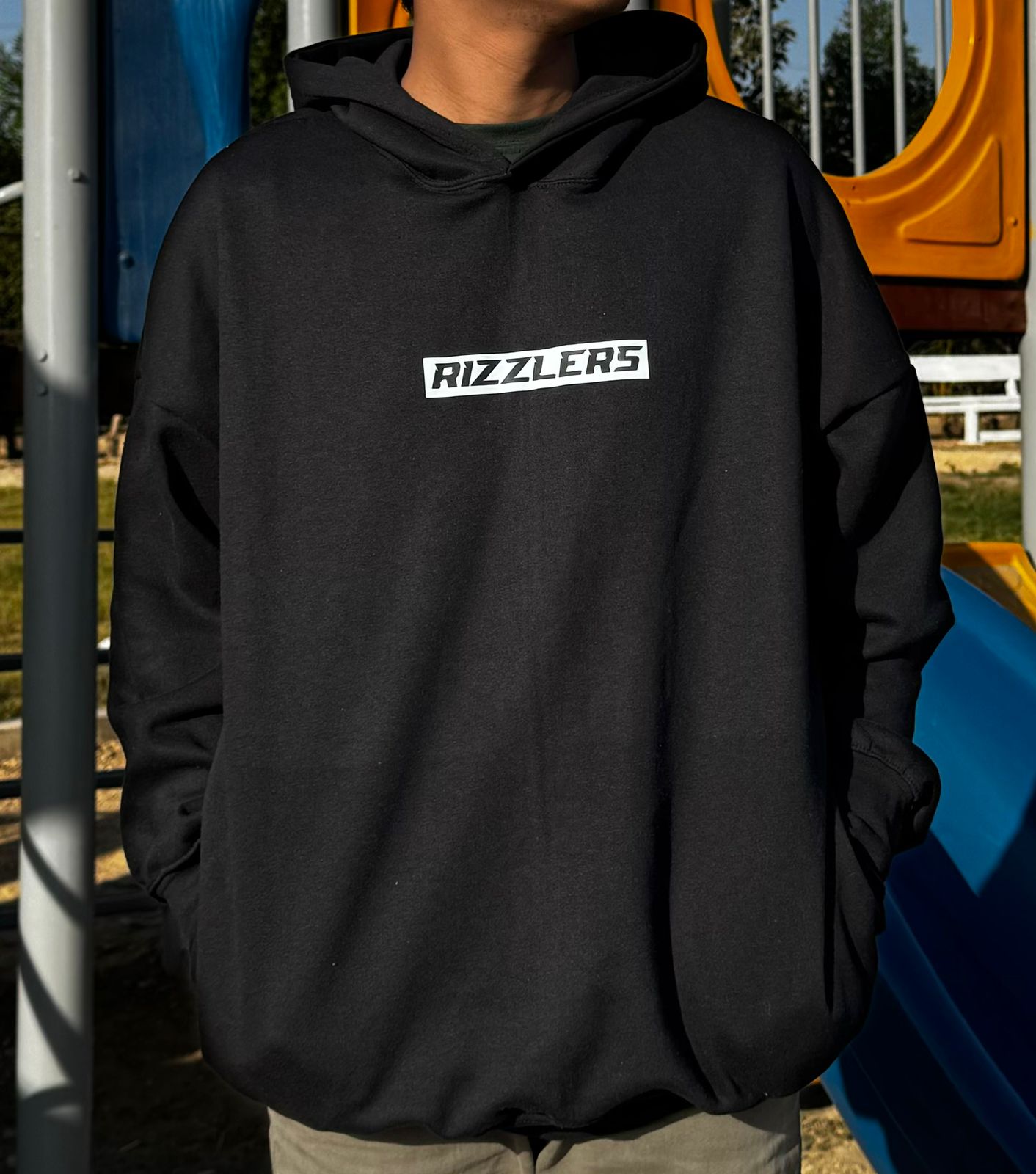 Dropshoulder Premium Hoodie in Black colour